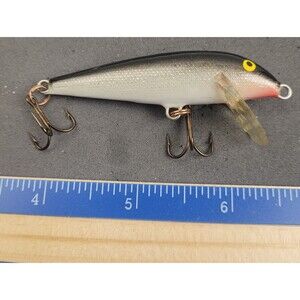 Vintage Rapala Countdown Minnow 3 1/4" Black & Silver Fishing Lure Finland